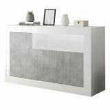 Credenza cemento e bianco lucida 138x42x86h cm 3 ante - Dolphin