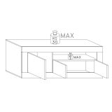 Credenza cemento e bianco lucida 138x42x86h cm 3 ante - Dolphin