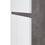 Credenza cemento e bianco lucida 80x40x100h cm 2 ante e 1 cassetto - Genziana
