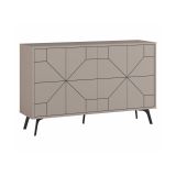 Credenza Chiron, Buffet da soggiorno, Madia da salotto, Dispensa da cucina, 123x35 h62 cm, Beige