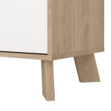 Credenza Claribel, Buffet da soggiorno, Madia da salotto, Dispensa da cucina, 39x196 h73 cm, Rovere e Bianco