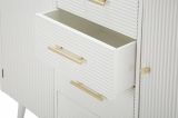Credenza Clement, Buffet da soggiorno, Madia da salotto, Dispensa da cucina, 117x37 h90 cm, Bianco e Marrone