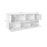 Credenza Clinoumite, cm 200x41h86, Antracite lucido