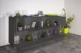 Credenza Clinoumite, cm 200x41h86, Antracite lucido