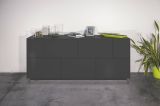Credenza Clinoumite, cm 200x41h86, Antracite lucido