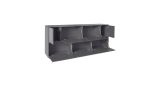 Credenza Clinoumite, cm 200x41h86, Antracite lucido