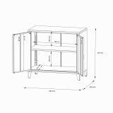 Credenza Conco, 80x40 h73 cm, Ardesia