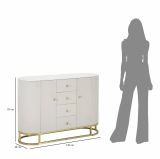 Credenza crema e bianca 120x40x85h cm 2 ante e 4 cassetti - Lodovico