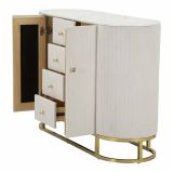 Credenza crema e bianca 120x40x85h cm 2 ante e 4 cassetti - Lodovico