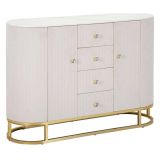 Credenza crema e bianca 120x40x85h cm 2 ante e 4 cassetti - Lodovico