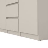 Credenza Crodo, buffet da soggiorno con 2 ante e 4 cassetti, madia da salotto e dispensa da cucina, 121x50 h91 cm, Beige