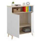 Credenza cucina bianca e rovere 80x40x102h cm 2 ante - Altai