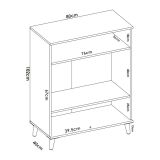 Credenza cucina bianca e rovere 80x40x102h cm 2 ante - Altai