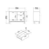 Credenza Deirdr, Buffet da soggiorno, Madia da salotto, Dispensa da cucina, 39x99 h73 cm, Rovere e Bianco