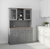 Credenza Flensburg, Buffet da soggiorno, Madia da salotto, Dispensa da cucina, 131x45 h191 cm, Grigio