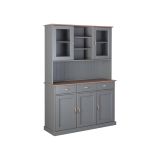 Credenza Flensburg, Buffet da soggiorno, Madia da salotto, Dispensa da cucina, 131x45 h191 cm, Grigio