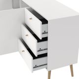 Credenza Florence, Buffet da soggiorno, Madia da salotto, Dispensa da cucina, 39x147 h82 cm, Bianco