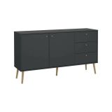 Credenza Florence, Buffet da soggiorno, Madia da salotto, Dispensa da cucina, 39x147 h82 cm, Grigio