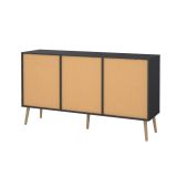 Credenza Florence, Buffet da soggiorno, Madia da salotto, Dispensa da cucina, 39x147 h82 cm, Grigio