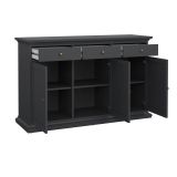 Credenza Frederique, Buffet da soggiorno, Madia da salotto, Dispensa da cucina, 46x144 h92 cm, Grigio