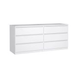 Credenza Giselle, Buffet da soggiorno, Madia da salotto, Dispensa da cucina, 154x50 h70 cm, Bianco