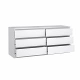 Credenza Giselle, Buffet da soggiorno, Madia da salotto, Dispensa da cucina, 154x50 h70 cm, Bianco