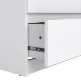 Credenza Giselle, Buffet da soggiorno, Madia da salotto, Dispensa da cucina, 154x50 h70 cm, Bianco