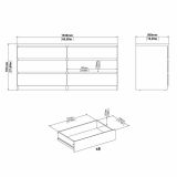 Credenza Giselle, Buffet da soggiorno, Madia da salotto, Dispensa da cucina, 50x154 h70 cm, Cemento e Bianco