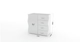 Credenza Giuseppe, Madia da cucina a 4 ante e 1 cassetto, Buffet da soggiorno, 100% Made in Italy, cm 90x40h81, Bianco lucido