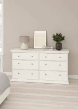 Credenza Gladys, Buffet da soggiorno, Madia da salotto, Dispensa da cucina, 52x163 h88 cm, Bianco