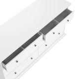 Credenza Gladys, Buffet da soggiorno, Madia da salotto, Dispensa da cucina, 52x163 h88 cm, Bianco