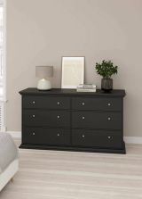 Credenza Gladys, Buffet da soggiorno, Madia da salotto, Dispensa da cucina, 52x163 h88 cm, Nero