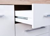 Credenza Gottingen, Buffet da soggiorno, Madia da salotto, Dispensa da cucina, 155x40 h87 cm, Bianco