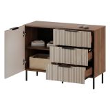 Credenza Grado, 104x42 h75 cm, Noce e Beige