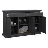 Credenza grigia 143x46x91h cm 3 ante e 3 cassetti - Asola