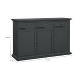 Credenza grigia 143x46x91h cm 3 ante e 3 cassetti - Asola