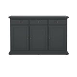 Credenza grigia 143x46x91h cm 3 ante e 3 cassetti - Asola