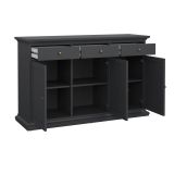 Credenza grigia 143x46x91h cm 3 ante e 3 cassetti - Asola
