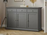 Credenza grigia 143x46x91h cm 3 ante e 3 cassetti - Asola