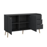 Credenza grigia 147x39x81h cm 2 ante e 3 cassetti - Erina