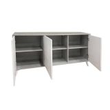 Credenza grigia chiaro e bianca porta piatti 153x39x72h cm 3 ante - Annina