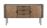 Credenza grigia e marrone 145x47x76h cm 2 ante e 3 cassetti - Jones