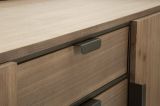 Credenza grigia e marrone 145x47x76h cm 2 ante e 3 cassetti - Jones