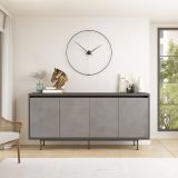 Credenza grigia e nera 160x44x75h cm 4 ante - Kay