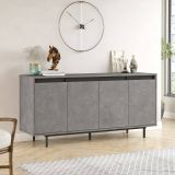Credenza grigia e nera 160x44x75h cm 4 ante - Kay