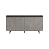 Credenza grigia e nera 160x44x75h cm 4 ante - Kay