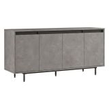 Credenza grigia e nera 160x44x75h cm 4 ante - Kay