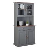 Credenza Grigio 2 Cassetti 2 Ripiani 90x45x190h cm, Apertura Battente - Milzano