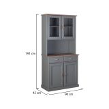 Credenza Grigio 2 Cassetti 2 Ripiani 90x45x190h cm, Apertura Battente - Milzano