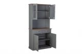 Credenza Grigio 2 Cassetti 2 Ripiani 90x45x190h cm, Apertura Battente - Milzano
